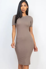 MYA RIBBED MIDI DRESS