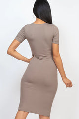 MYA RIBBED MIDI DRESS