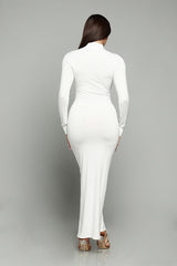 SLIT SEXY LONG SLEEVE DRESS