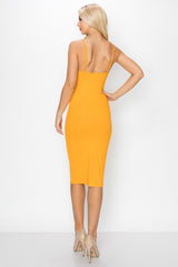 RING MY BELL RIBBED MIDI DRESS - MANGO