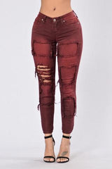 RIP ME APART JEANS - WINE