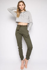 STRIPE TWILL JOGGERS