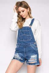 BOYFRIEND DESTROYED DENIM OVERALLS